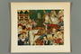 Print of an Arthur Szyk painting depicting a congregation worshiping during Rosh Hashanah