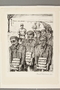 Etching of prisoners carrying bricks in Gleiwitz I concentration camp, created by David Friedman
