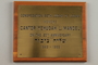 Commemorative plaque given to Cantor Yehudah L. Mandel