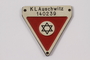 Commemorative red triangle Auschwitz badge 140239 owned by former camp inmate