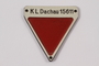 Commemorative red triangle Dachau badge 15611 owned by former German Jewish inmate