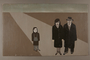Autobiographical painting depicting a young girl and her parents as refugees in flight painted postwar by a Croatian Jewish woman
