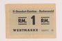 Buchenwald Standort-Kantine concentration camp scrip, 1 Reichsmark, acquired by a US soldier after liberation