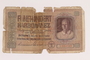Occupation currency note, 500 Karbowanez, acquired by Jewish soldier, 2nd Polish Corps
