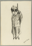 Autobiographical drawing of a hanged Nazi soldier created by Alfred Glück in Hasenhecke DP camp