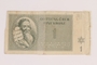Theresienstadt ghetto-labor camp scrip, 1 krone note, acquired by a US soldier