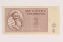 Theresienstadt ghetto-labor camp scrip, 2 kronen note, acquired by an inmate
