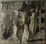 Autobiographical drawing of bombed out buildings