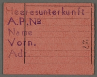 1995.89.286 front
Work assignment slip from the Kovno ghetto for labor in German army quarters

Click to enlarge