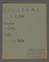 1995.89.288 front
Work assignment slip from the Kovno ghetto

Click to enlarge