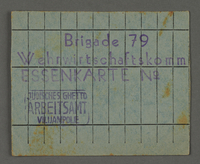 1995.89.451 front
Food card issued by the Labor Office of the Kovno ghetto

Click to enlarge