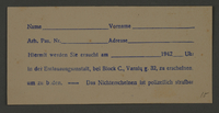 1995.89.59 front
Summons for delousing from the Kovno ghetto

Click to enlarge