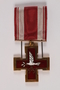 Life Saving Cross with a striped ribbon and presentation box awarded to a Lithuanian rescuer