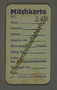 Milk card issued by Children's Clinic in the Kovno ghetto