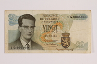 2014.459.8 front
20 franc note, Royaume de Belgique Tresorerie

Click to enlarge