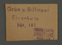 Meal ticket for worker at Grün u. Bilfinger outside the Kovno ghetto