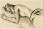 Drawing of a sleeping seminude woman by a German Jewish internee