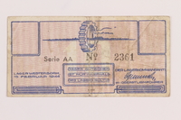 1989.31.2 front
Westerbork transit camp voucher, 10 cent note

Click to enlarge
