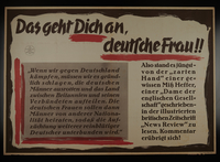 1995.96.149 front
Nazi propaganda text only poster warning German woman of British threats to defile them

Click to enlarge