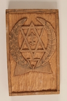 1996.38.1 front
Wooden plaque with the Hashomer Hatzair emblem given to a US soldier

Click to enlarge