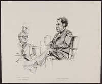 1989.329.4 front
Drawing of eyewitness and interpreter at trial of accused Latvian war criminal

Click to enlarge