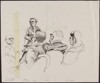 1989.329.5 front
Drawing of accuser and accused at trial of suspected Latvian war criminal

Click to enlarge