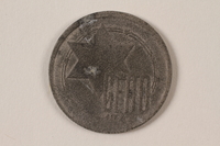 1996.74.8 front
Łódź (Litzmannstadt) ghetto scrip, 10 mark coin

Click to enlarge