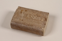 1997.112.1 front
Bar of soap issued to a US soldier while held as a POW in a German Stalag

Click to enlarge