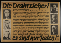 1999.144.2 front
Anti-Semitic propaganda poster with pictures of several prominent Jewish figures

Click to enlarge
