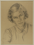 Portrait of woman with short hair by a German Jewish internee