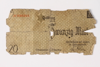 1987.90.2 front
Łódź (Litzmannstadt) ghetto scrip, 20 mark note

Click to enlarge