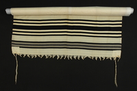 1990.223.1.3 front
White wool tallit with black stripes brought with a German Jewish refugee

Click to enlarge