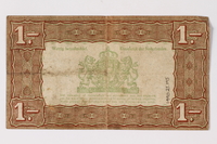 1990.23.195 back
Netherlands, 1 gulden silver voucher, kept by a Dutch Jewish woman in hiding

Click to enlarge