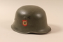 Schutzpolizei [Security police] helmet taken from a captured German by a US soldier