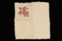 Handkerchief with embroidered floral motif carried by a Polish Jewish refugee