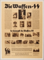 1990.333.23 front
Waffen SS recruitment poster with multiple blocks of small text and photographs

Click to enlarge