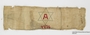 Arbeiter [Laborer] armband embroidered with a Star of David and a red letter "A" worn in the Lvov ghetto