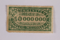 2006.265.18 front
Income tax stamp, 50 million marks, issued in Weimar Germany

Click to enlarge