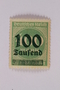 Postage stamp, 400 mark, issued in Germany during hyperinflation in the Weimar Republic