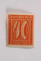 2006.265.106 front
Postage stamp, 40 mark, issued in Germany during hyperinflation in the Weimar Republic

Click to enlarge