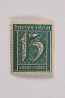 2006.265.121 front
Postage stamp, 15 mark, issued in Germany during hyperinflation in the Weimar Republic

Click to enlarge