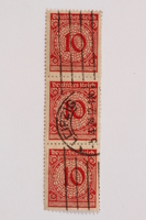 2006.265.132 - 134 front
Postage stamp, 10 mark, issued in Germany during hyperinflation in the Weimar Republic

Click to enlarge