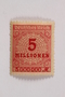 Postage stamp, 5 millionen, issued in Germany during hyperinflation in the Weimar Republic