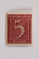 2006.265.142 front
Postage stamp, 5 mark, issued in Germany during hyperinflation in the Weimar Republic

Click to enlarge