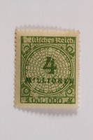 2006.265.151 front
Postage stamp, 4 million mark, issued in Germany during hyperinflation in the Weimar Republic

Click to enlarge