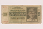 German occupation currency note, 20 kronen,  issued in the Protectorate of Bohemia and Moravia