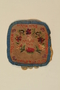 Needlepoint matzoh cover with a Hebrew inscription, flowers and leaves