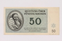 Theresienstadt ghetto-labor camp scrip, 50 kronen note