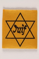 1990.54.1 front
Unused Star of David badge with Juif acquired by a Jewish chaplain, US Army

Click to enlarge