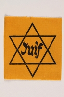1990.54.2 front
Unused Star of David badge with Juif acquired by a Jewish chaplain, US Army

Click to enlarge